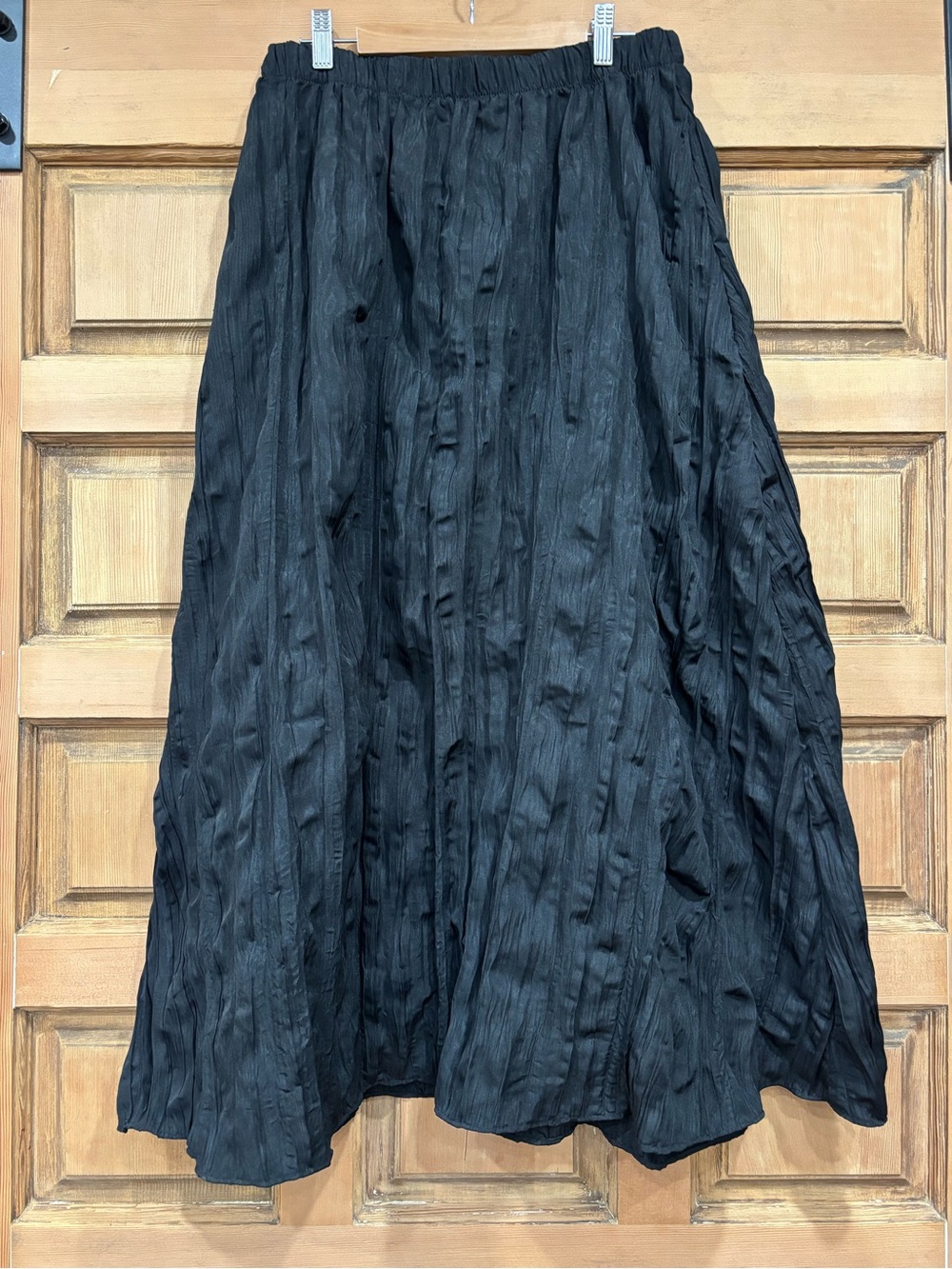 Zara Black Textured A-Line Maxi Skirt